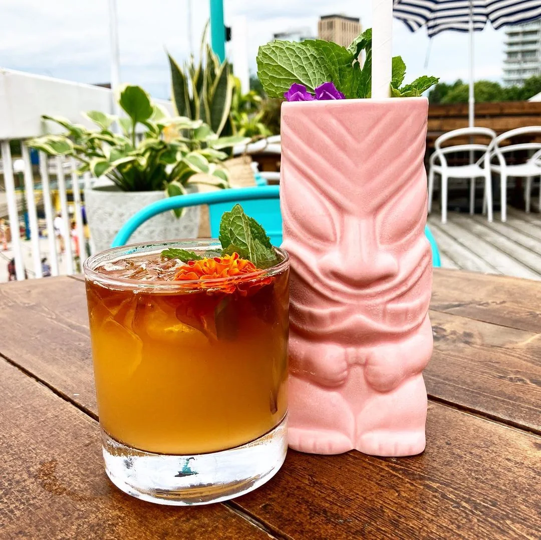 A tiki cocktail at the Umbrella Bar